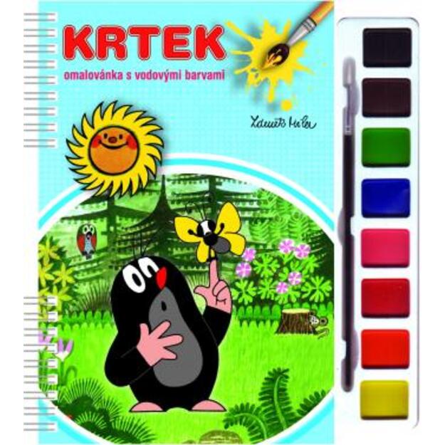 Coloring book with paints and brush Mole
