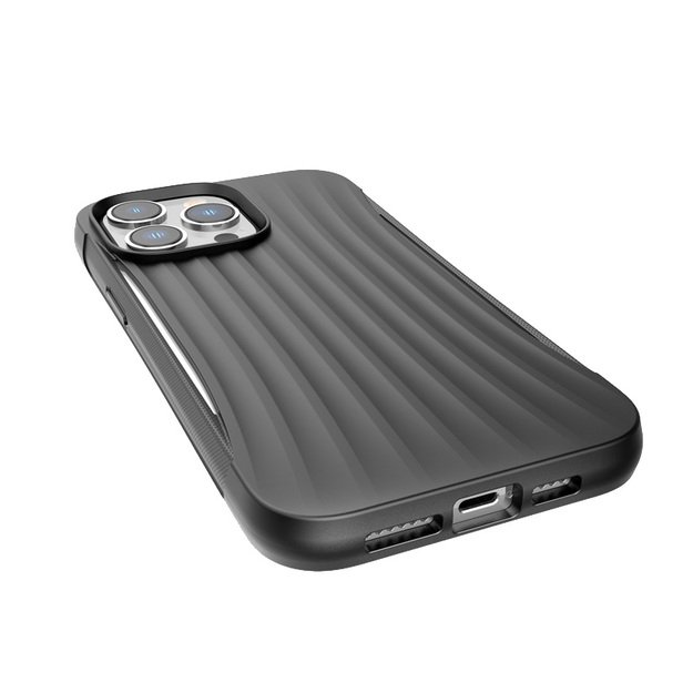 „X-Doria Raptic Clutch“ – biologiškai skaidus dėklas, skirtas „iPhone 14 Pro Max“ (patikrintas kritimo metu 3 m) (juodas) 2
