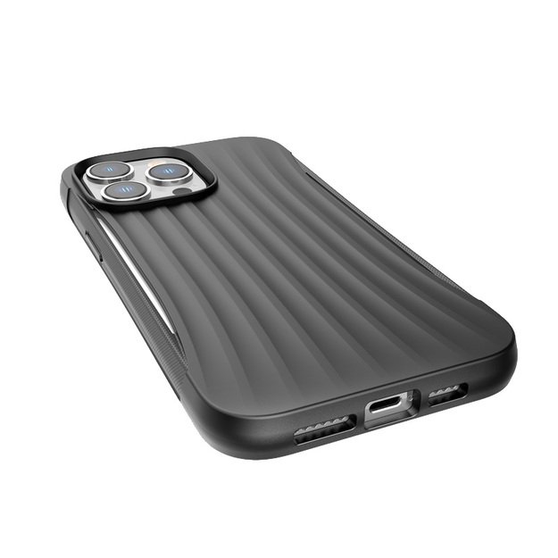 „X-Doria Raptic Clutch“ – biologiškai skaidus dėklas, skirtas „iPhone 14 Pro Max“ (patikrintas kritimo metu 3 m) (juodas)