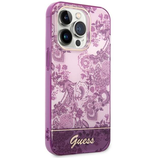 „Guess Porcelain Collection“ – dėklas, skirtas „iPhone 14 Pro Max“ (fuksija)