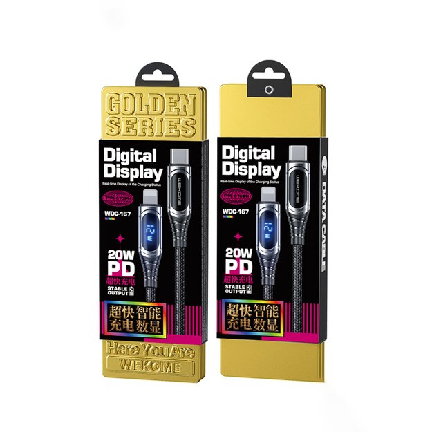 WEKOME WDC-167 Sakin serija – USB-C prie žaibiško įkrovimo PD 20W jungiamojo kabelio 1 m (užtepimas) 3