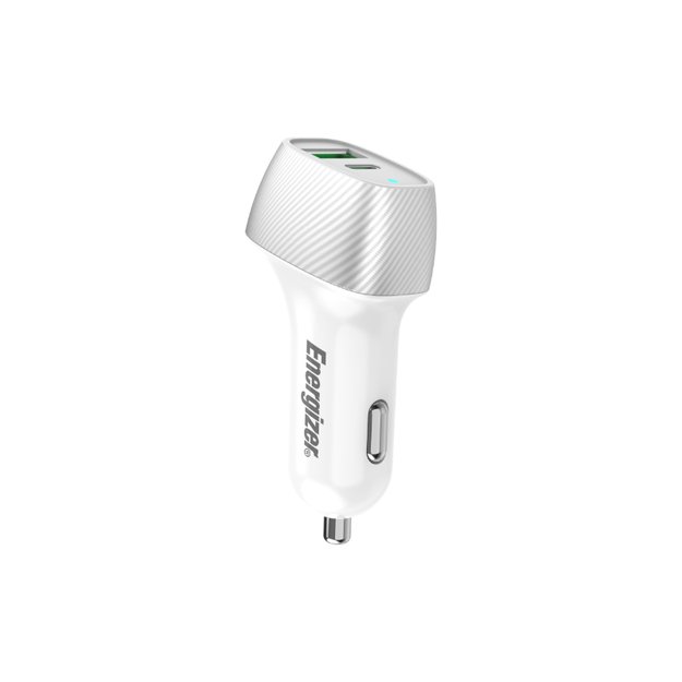 Energizer Ultimate – USB-C ir USB-A 38W PD + QC3.0 automobilinis įkroviklis (balta / sidabrinė) 17
