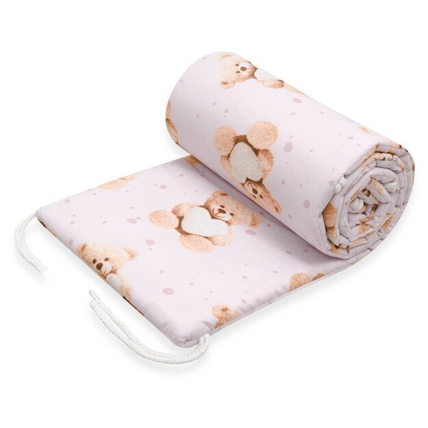 Crib bumper New Baby Love Teddy Bear pink 1