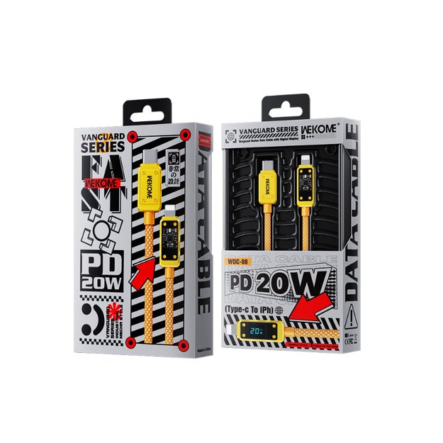 WEKOME WDC-08 Vanguard serija – USB-C iki žaibiško įkrovimo PD 20 W jungties kabelis 1 m (auksinis) 2