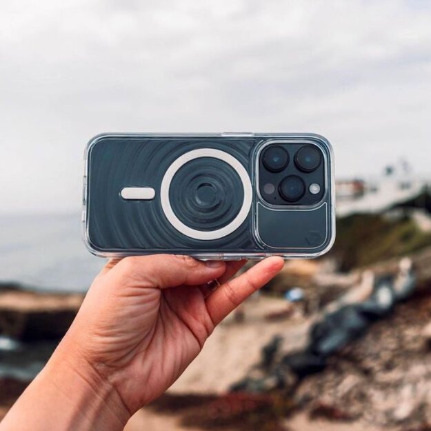 STM Reawaken Ripple MagSafe – dėklas, skirtas iPhone 15 (juodas / Atlanto vandenynas) 45