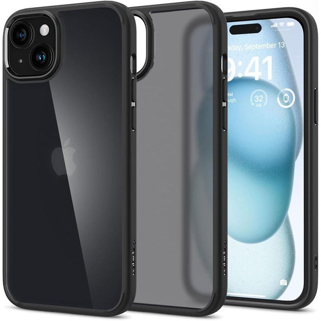 Spigen Ultra Hybrid – dėklas, skirtas iPhone 15 (šalčio juodas)