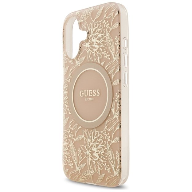 Guess IML Flowers Electro Pearl Strap MagSafe - Case iPhone 17 (pink) 6