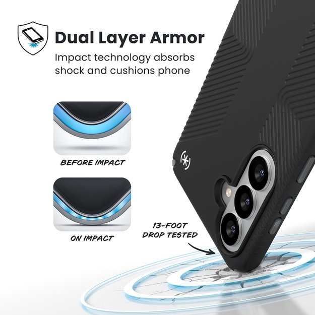 Speck Presidio2 Grip Magnet - Samsung Galaxy S26+ MagSafe Case (Black/Slate Gray/White) 3