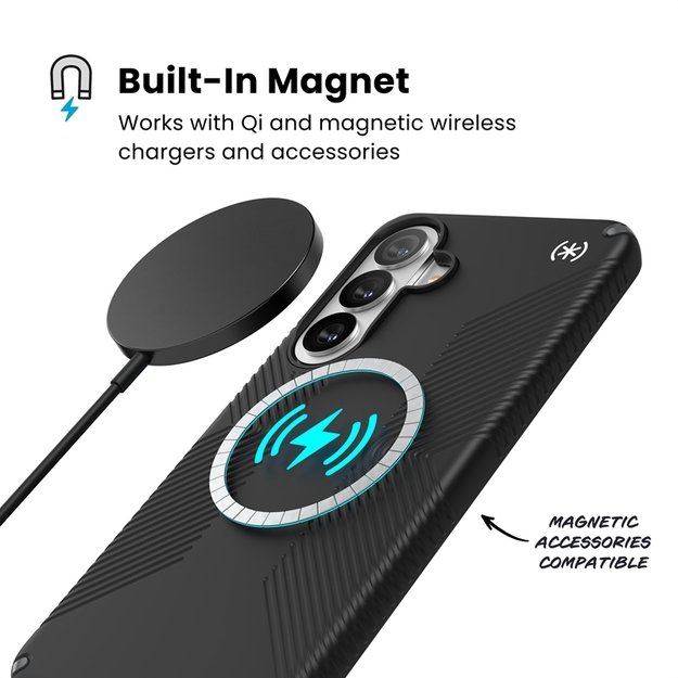 Speck Presidio2 Grip Magnet - Samsung Galaxy S26+ MagSafe Case (Black/Slate Gray/White) 2