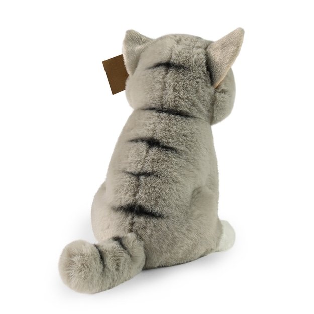 Rappa - Plush realistic mascot gray cat sitting 23 cm Eco-Friendly Soft Collection 4