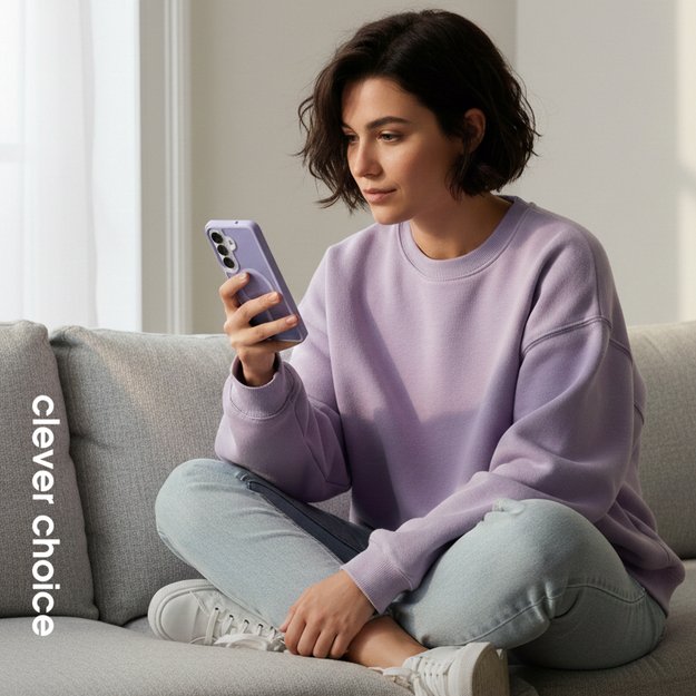 Crong Hybrid Matte Magnetic - MagSafe Case for Samsung Galaxy S26 (lavender) 2