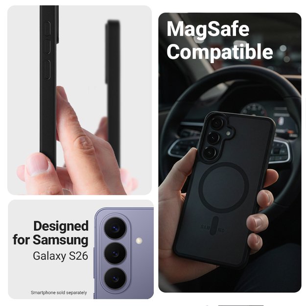 Crong Hybrid Matte Magnetic - MagSafe Case for Samsung Galaxy S26 (lavender) 3