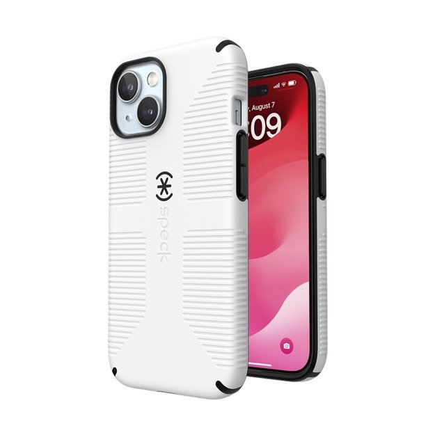 Speck Candyshell Grip MagSafe - iPhone 17e / 16e / 15 / 14 / 13 Case (White / Black)