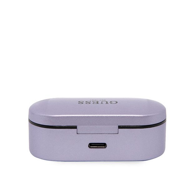Guess True Wireless Earphones BT5.0 5H – TWS ausinės + įkrovimo dėklas (violetinė) 8