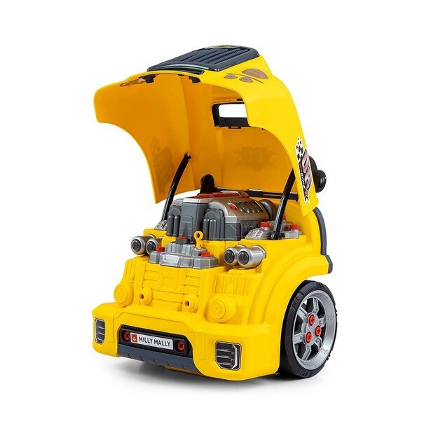 Realistic model of the front of the car with an opening hood Milly Mally N-GINE yellow 5