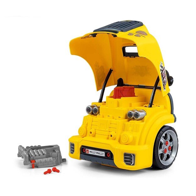 Realistic model of the front of the car with an opening hood Milly Mally N-GINE yellow 4