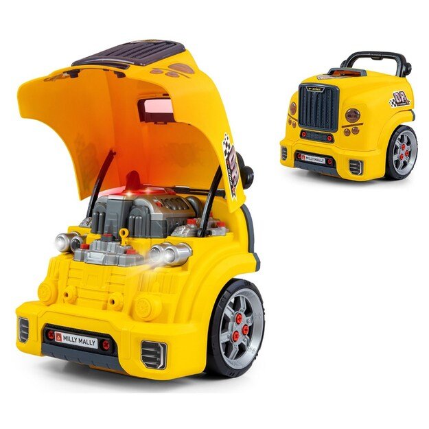 Realistic model of the front of the car with an opening hood Milly Mally N-GINE yellow