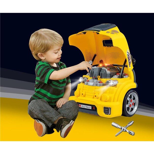 Realistic model of the front of the car with an opening hood Milly Mally N-GINE yellow 13