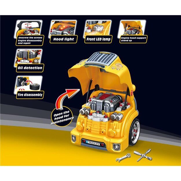 Realistic model of the front of the car with an opening hood Milly Mally N-GINE yellow 11