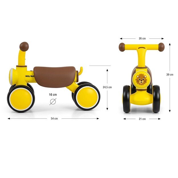 Children s balance bike Milly Mally York yellow 11