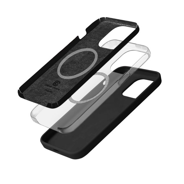 Crong Color Cover Magnetic – dėklas, skirtas iPhone 15 Pro Max MagSafe (juodas)