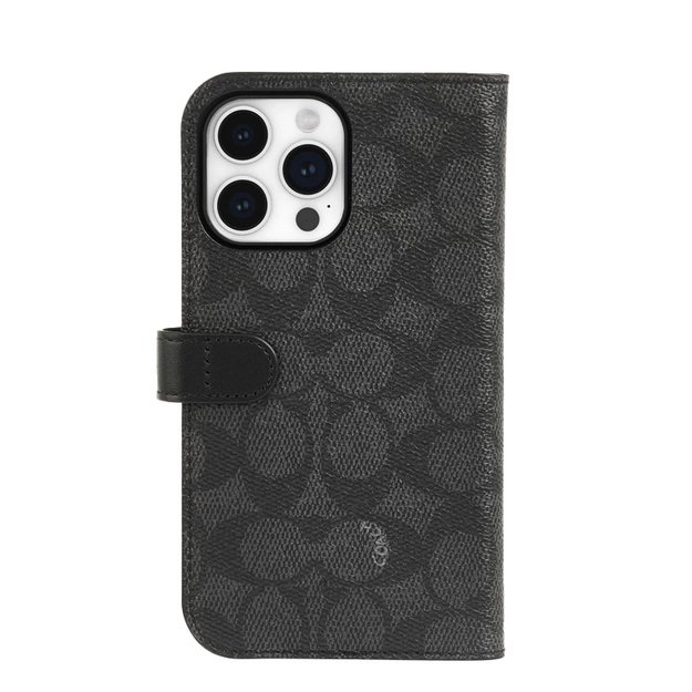 „Coach Folio Signature C Case“ – „2-in-1“ dėklas su atverčiamu dangteliu „iPhone 15 Pro“ (anglis)