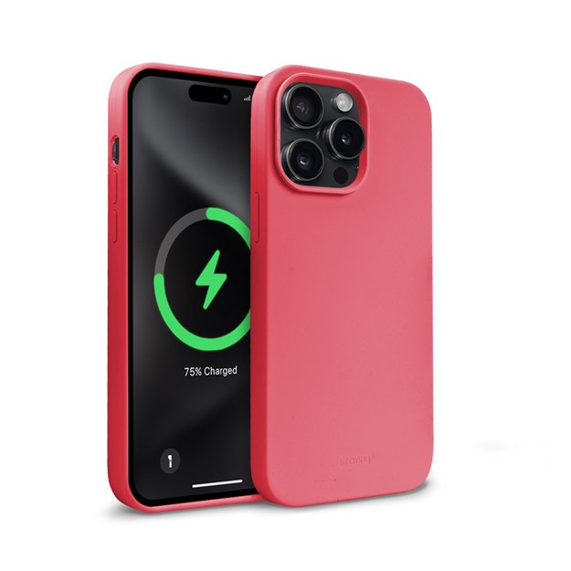 Crong Color Cover Magnetic – dėklas, skirtas iPhone 15 Pro MagSafe (rožinis)