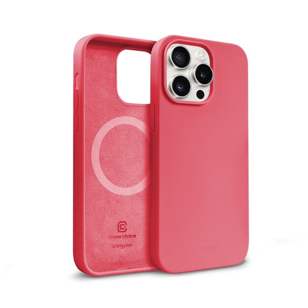 Crong Color Cover Magnetic – dėklas, skirtas iPhone 15 Pro MagSafe (rožinis)