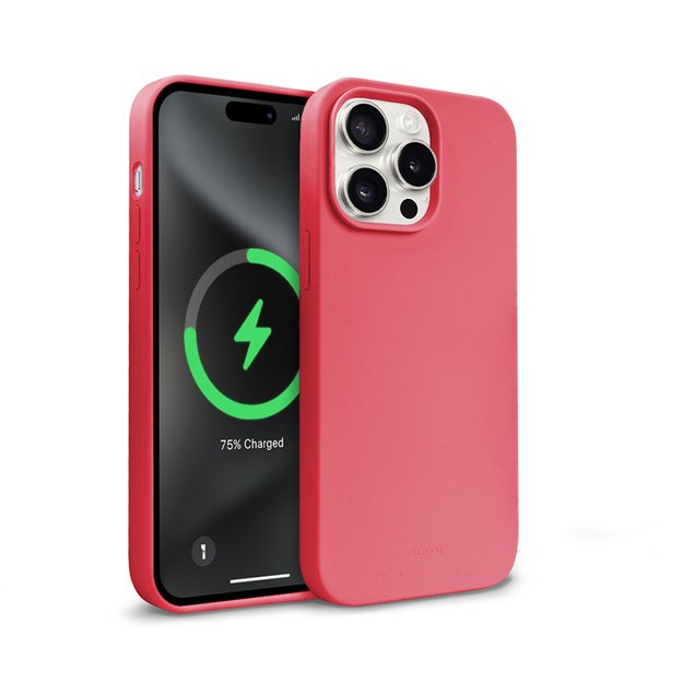 Crong Color Cover Magnetic – dėklas, skirtas iPhone 15 Pro MagSafe (rožinis)