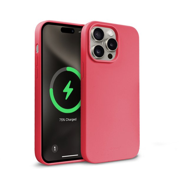 Crong Color Cover Magnetic – dėklas, skirtas iPhone 15 Pro MagSafe (rožinis)