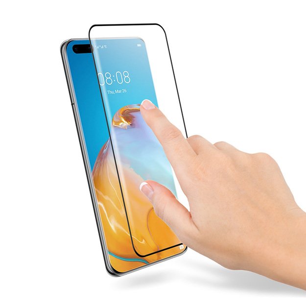 Crong 3D Armour Glass 9H Full Screen Tempered Glass Huawei P40 Pro + installation frame