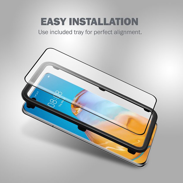 Crong 3D Armour Glass 9H Full Screen Tempered Glass Huawei P40 Pro + installation frame