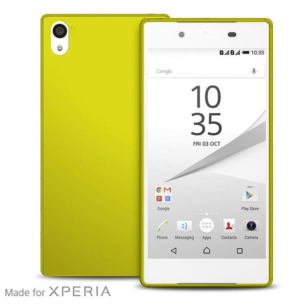 PURO Ultra Slim 0.3 Cover MFX – dėklo rinkinys + folija Sony Xperia Z5 ekranui (kalkių žalia)