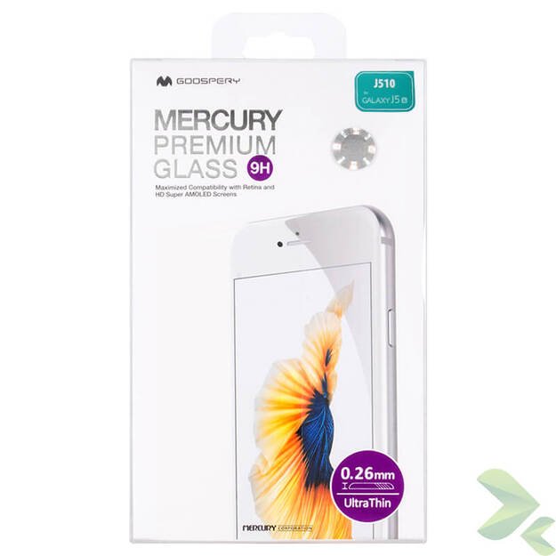 Mercury Premium Glass – grūdinto stiklo ekrano apsauga 9H, skirta Samsung Galaxy J5 (2016)