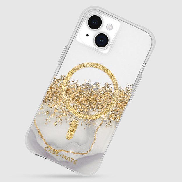 Case-Mate Karat MagSafe – dėklas iPhone 15 / iPhone 14 / iPhone 13 dekoruotas auksu (marmuru)
