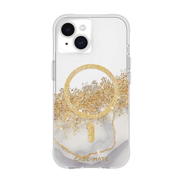Case-Mate Karat MagSafe – dėklas iPhone 15 / iPhone 14 / iPhone 13 dekoruotas auksu (marmuru)
