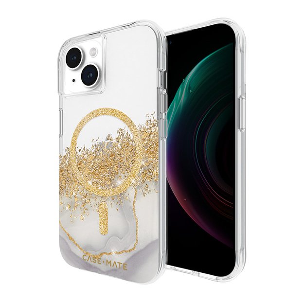 Case-Mate Karat MagSafe – dėklas iPhone 15 / iPhone 14 / iPhone 13 dekoruotas auksu (marmuru)