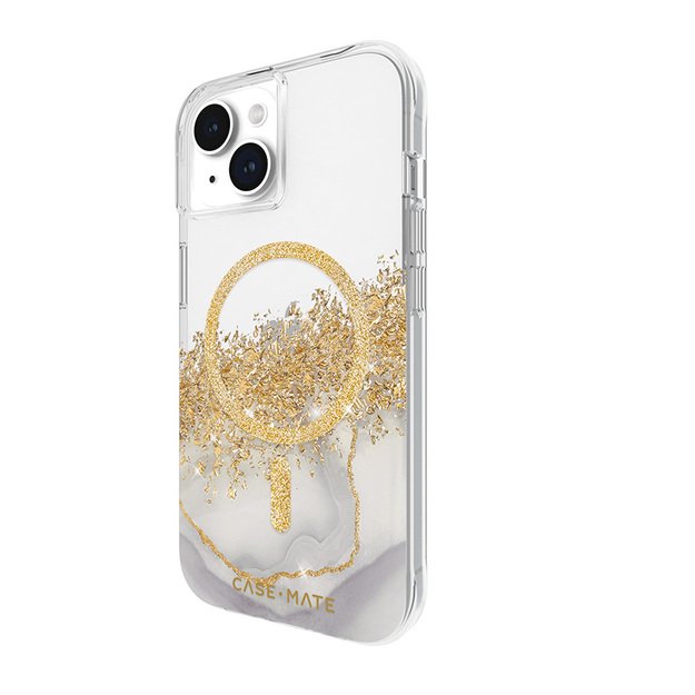 Case-Mate Karat MagSafe – dėklas iPhone 15 / iPhone 14 / iPhone 13 dekoruotas auksu (marmuru)