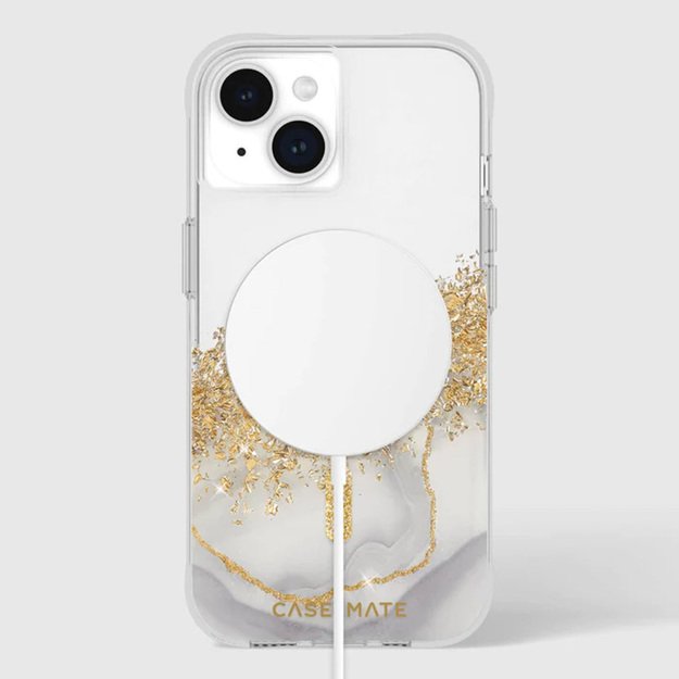 Case-Mate Karat MagSafe – dėklas iPhone 15 / iPhone 14 / iPhone 13 dekoruotas auksu (marmuru)