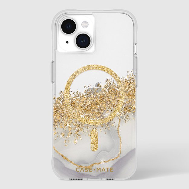 Case-Mate Karat MagSafe – dėklas iPhone 15 / iPhone 14 / iPhone 13 dekoruotas auksu (marmuru)