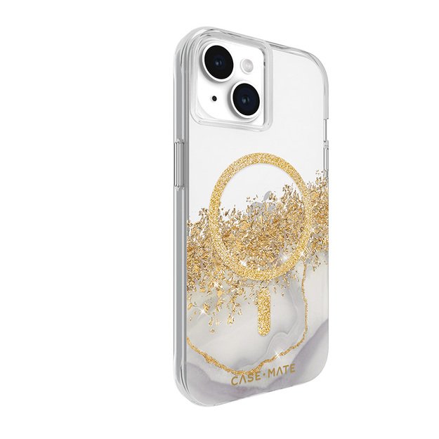 Case-Mate Karat MagSafe – dėklas iPhone 15 / iPhone 14 / iPhone 13 dekoruotas auksu (marmuru)