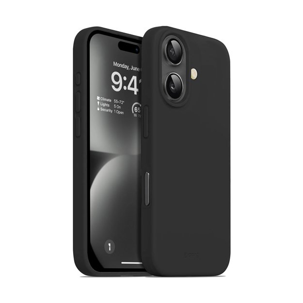 Crong Color Cover – dėklas, skirtas iPhone 16 (juodas)