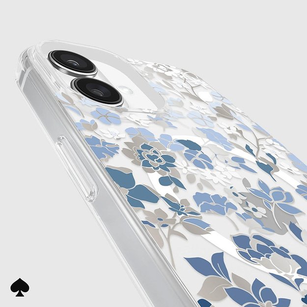 Kate Spade Niujorko apsauginiai brangakmeniai „MagSafe“ – „iPhone 16 Plus“ dėklas (mėlyna gėlių lova) 12