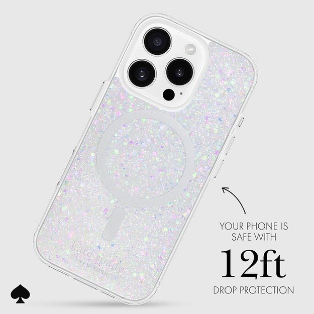 Kate Spade New York Protective MagSafe – dėklas, skirtas iPhone 16 Pro (Chunky Glitter) 11