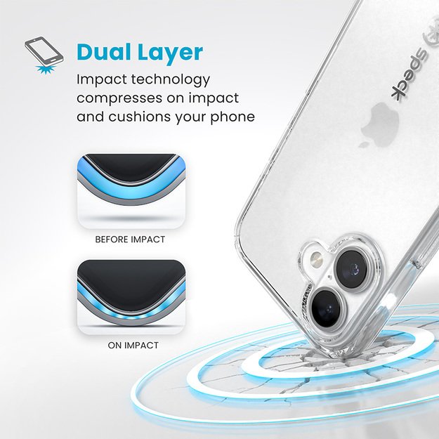 Speck Gemshell – dėklas, skirtas iPhone 16 (skaidrus) 16