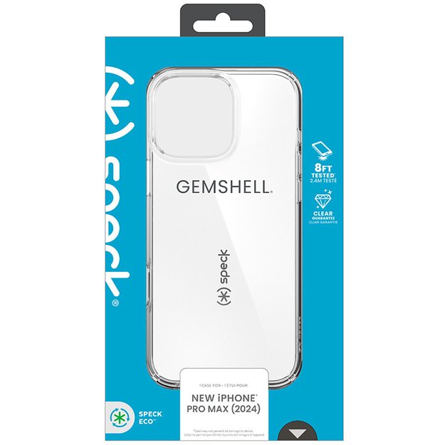 Speck Gemshell – dėklas, skirtas iPhone 16 Pro Max (skaidrus)