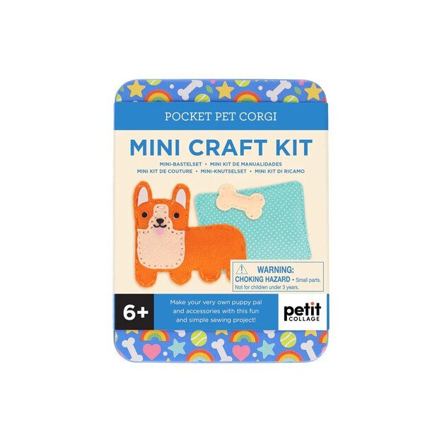 Petit Collage Mini Embroidery Kit Corgi