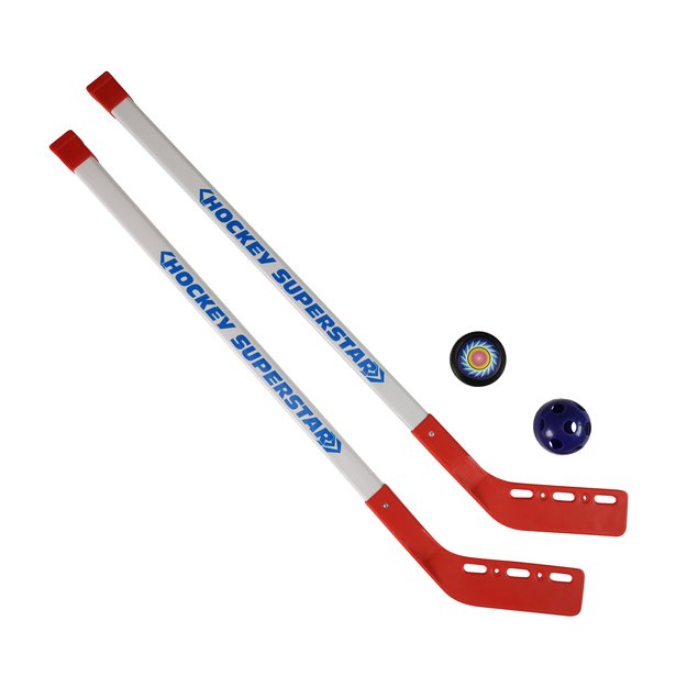 Hockey sticks with ball and puck 80 cm