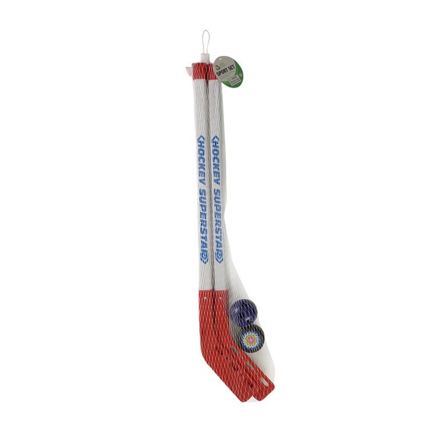 Hockey sticks with ball and puck 80 cm