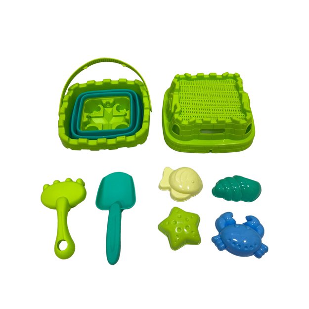 Sand set with folding bucket